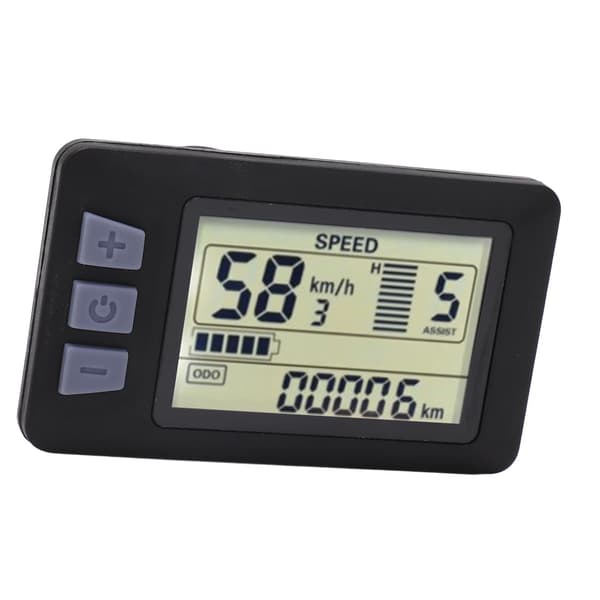 LCD-displaypanel til 24V 36V 48V 60V elcykel med vandtæt 6PIN ledning