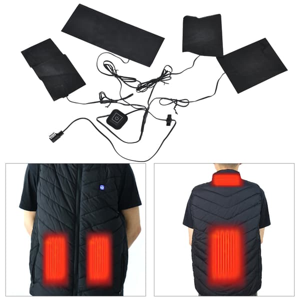 4-i-1-kit med 5V 2A USB-uppvärmda jackdynor med justerbar temperaturkontroll