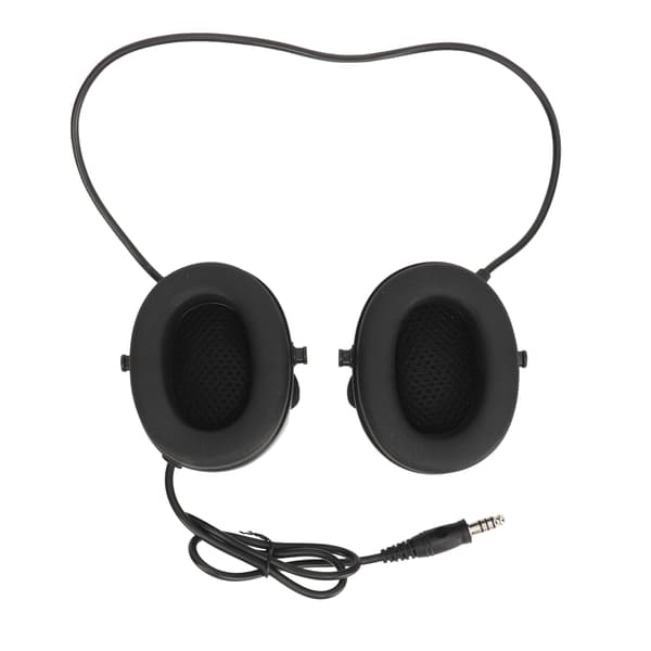 Sort headset til skydning med justerbar vendbar mikrofon til udendørs aktiviteter
