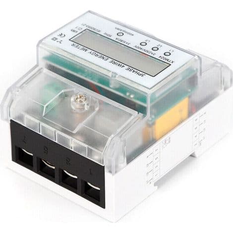 Trefaset LCD-måler kalibreret til DIN-skinne montering med 3x230/400V 80A elmåler