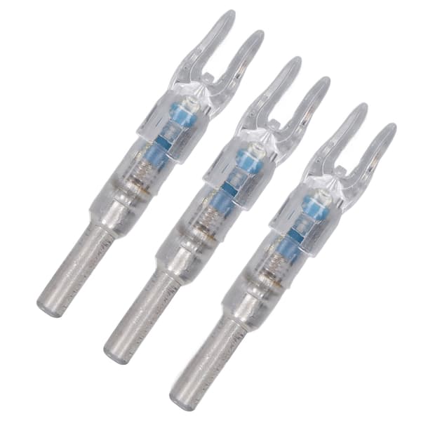 3 st lysande pilnockar för 6,2 mm innerdiameter automatiska PE-pilar för utomhusbågar - Blå