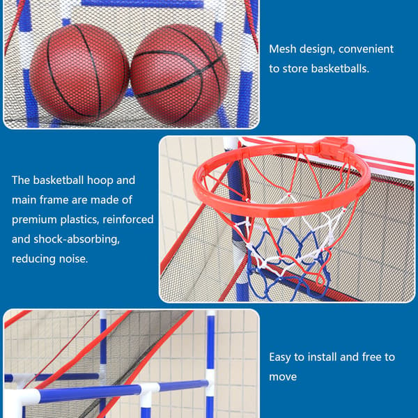 Basketarkadspel för inomhus/utomhusbruk med 2 bollar och pump för barn