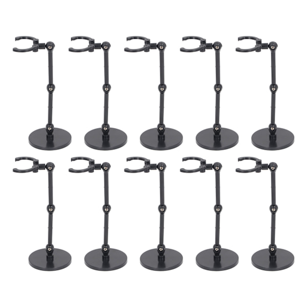 10 Mini Figurstandere til 6-tommer Actionfigur Displaystandere, Sort Plastik