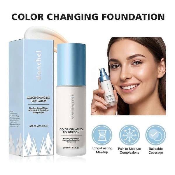 Fargeendrende foundation for moden hud 30ml - Tilpasser seg øyeblikkelig din hudtone - Byggbar