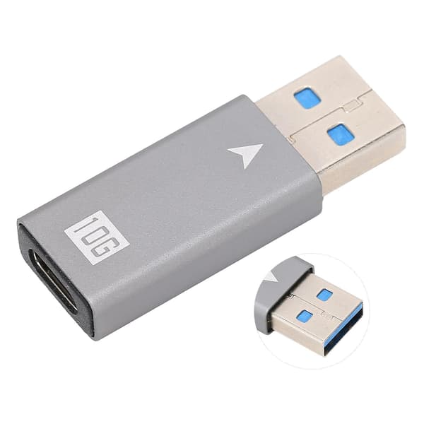 USB 3.0 A hane till USBC hona-adapter, USB A till Typ C-omvandlare, lämplig för bärbara datorer.