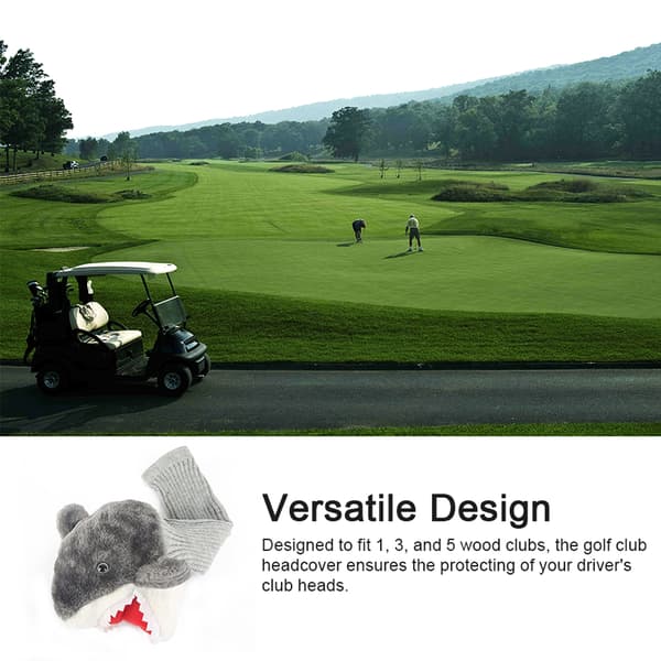 Pehmoeläin golfmailan suojus puumailoille 1/3/5 Driver Hybrids Harmaa