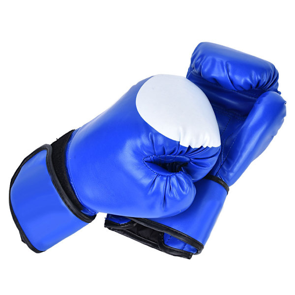 Boxningshandskar i PU-läder för träning, sparring, sandsäck, Muay Thai (blå)