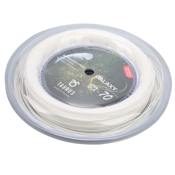 POWERTI BX70 Badmintonstreng, Høyelastisk Nylon, 0,7 mm, 200 m, Hvit Spole