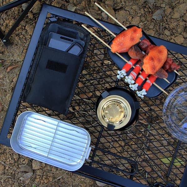 Mini bærbar non-stick grillpanne for camping og hjemmelaget mat