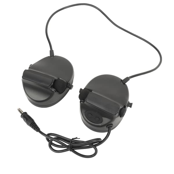 Sort headset til skydning med justerbar vendbar mikrofon til udendørs aktiviteter