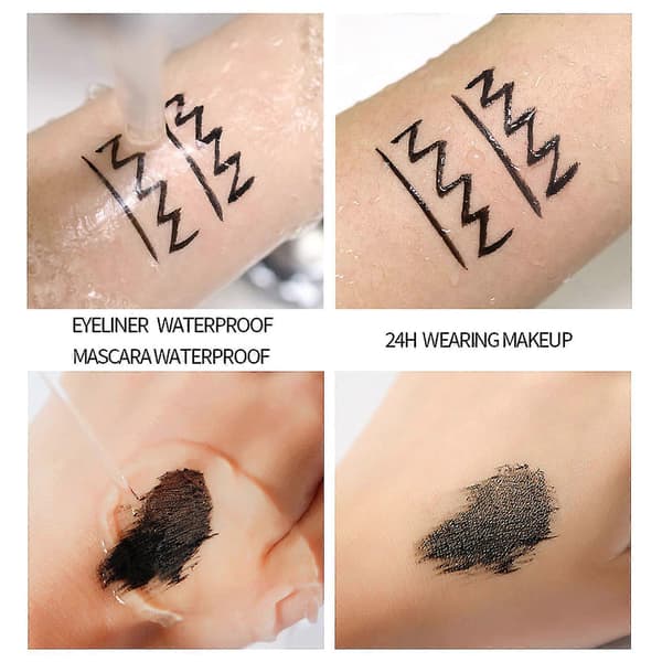 4D mascara sæt, et mascara- og eyeliner-sæt, eyelineren har en præcis filtspids.
