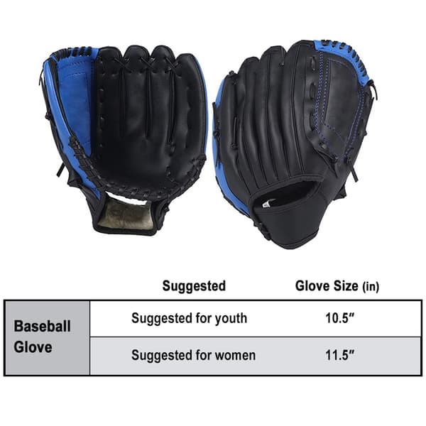 Baseballhandske til venstre hånd 10,5/11,5 tommer PU-læder til unge og voksne