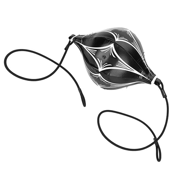 Speedball i lær for boksing og MMA, boksesekk med svart elastisk snor