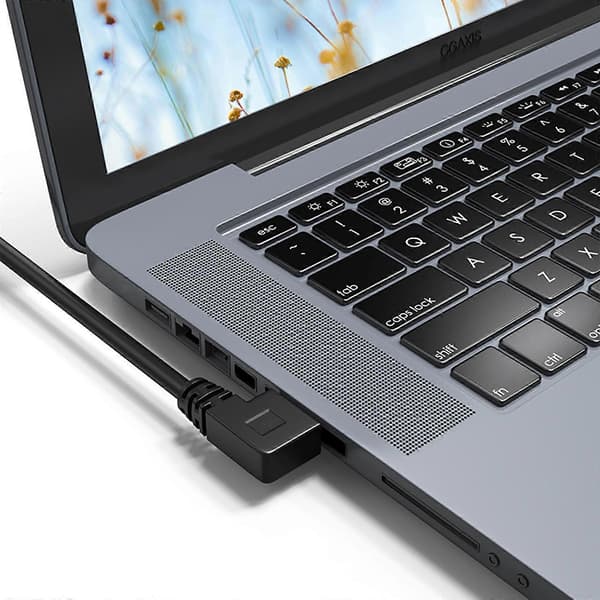 L-formad USB 3.0 förlängningskabel, 90-graders böj, 5 Gbps adapterkabel, lämplig för stationära datorer, bärbara datorer och kringutrustning.