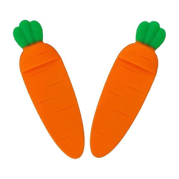 2-pack silikon tecknade markörer, djur morotsbokmärken, pappersvaror