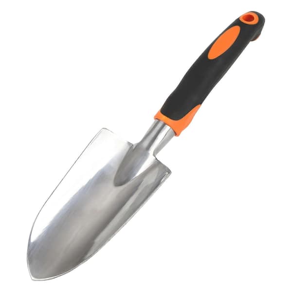 Robust haveskovl med ergonomisk skridsikkert håndtag og rustbestandigt aluminiumsblad.
