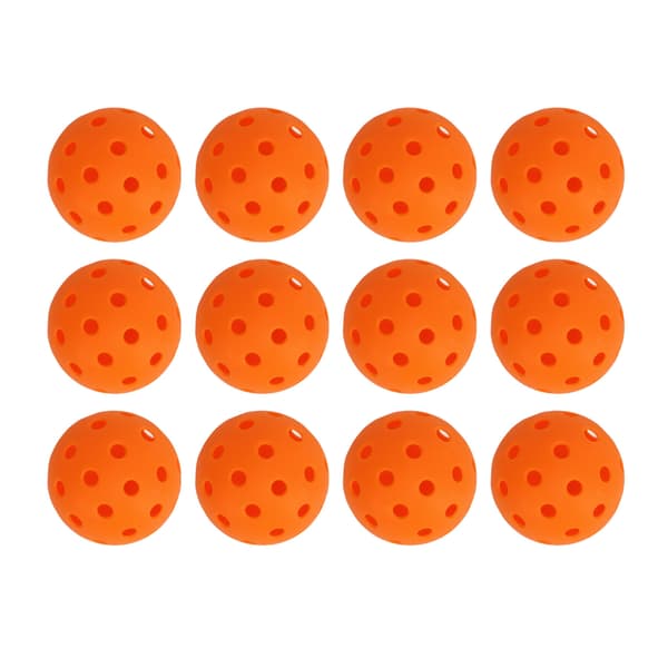 12 STK PE Pickleball Bolde 74mm 40 Huller Høj Elasticitet Udendørs Orange
