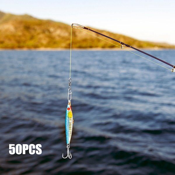 50 STK Rustfrit Stål Fiskestang 2# 4# 5# 6# 8# Snap Lejeforbindelse