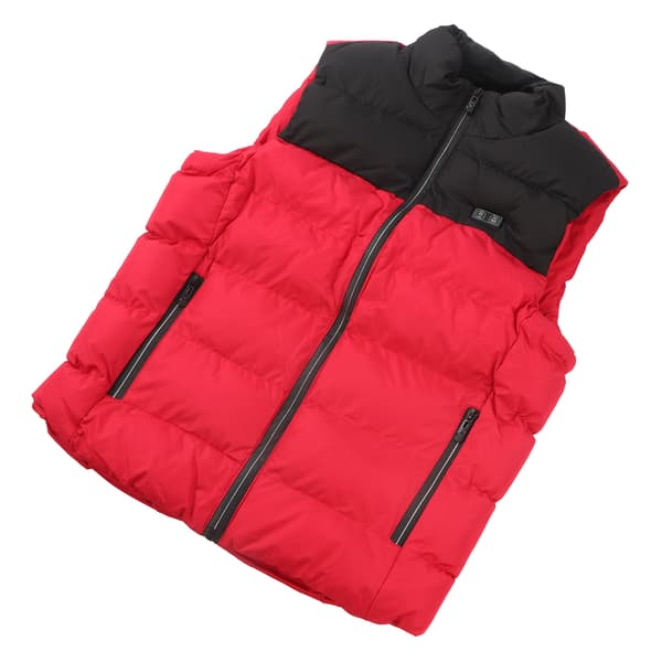 Elektrisk opvarmet vest USB 15 varmzoner polyesterfiber sort rød 2XL