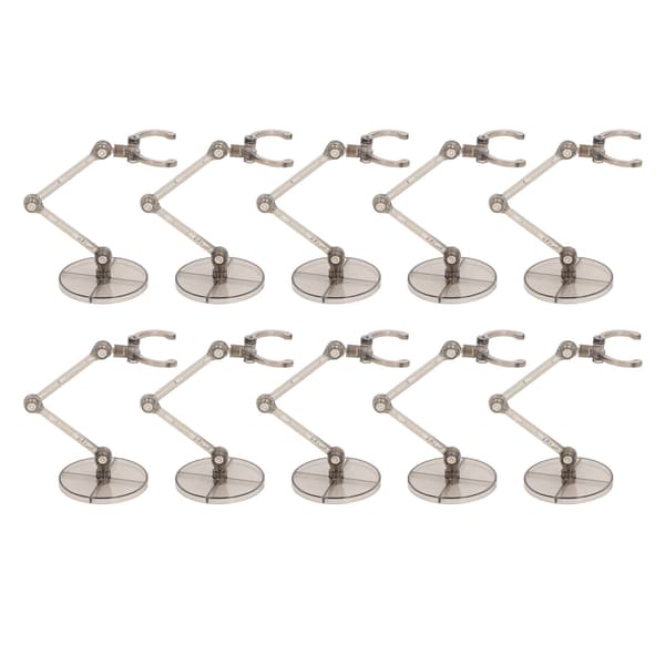 10 stativer til 6-tommer actionfigurer, gennemsigtige sorte plastdisplays