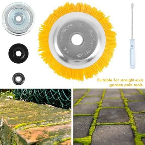 Nylon ukrudtsbørste - Universal rundbørste til buskrydder - Holdbart haveredskab - 200 mm x 25,4 mm