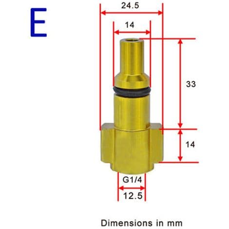 Dedikeret højtryksrenseradapter. Kompatibel med Kärcher, Parkside, Nilfisk, Bosch, Black & Decker, Lavor, Alto, quick-lock tilbehør - D
