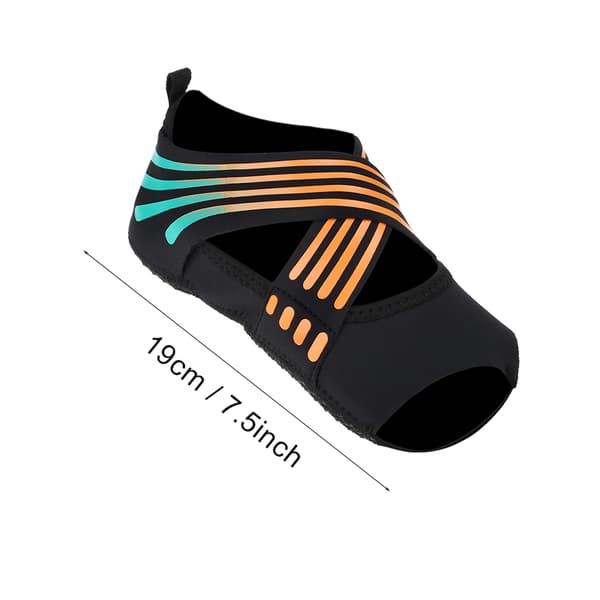Mjuka halkfria yogaskor för Pilates, Barre Dansträning, Orange (Storlek 35-36)