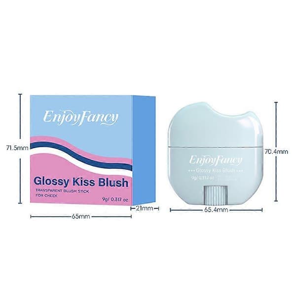 Glossy Kiss Blush Stick, 9g, Multi-anvendelig læbe- og kindmakeup sæt (3 stk.)