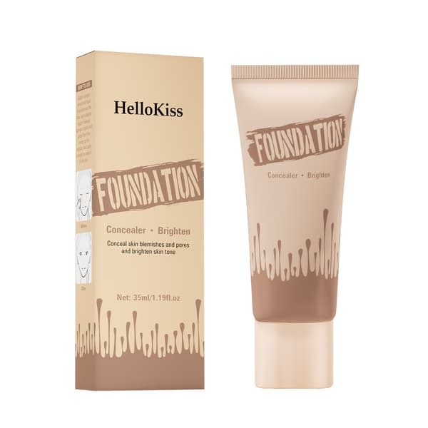 6 nyanser flytende foundation, concealer foundation, lett langvarig sminkebase, oljekontroll... 01#