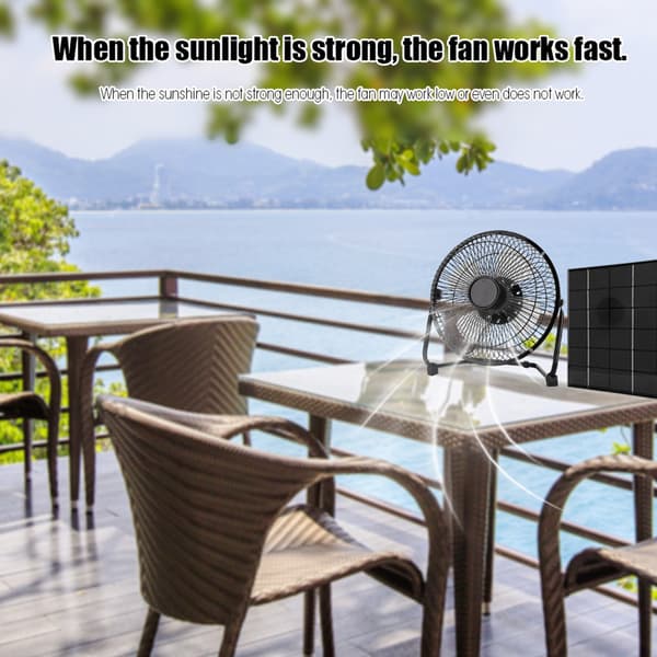 8-tommer 5V 2.5W/5W USB Solar Ventilator, Bærbart Jern til Udendørs Rejser