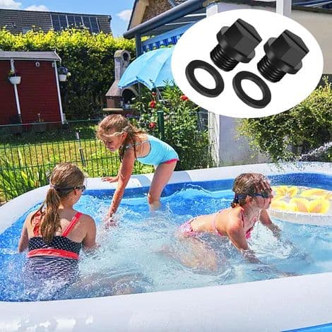 Sæt med 10 poolafløbspropper, poolpumpedele, afløbspropper med tætninger, 1/4 tomme volumen poolprop