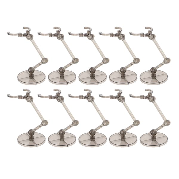 10 stativer til 6-tommer actionfigurer, gennemsigtige sorte plastdisplays