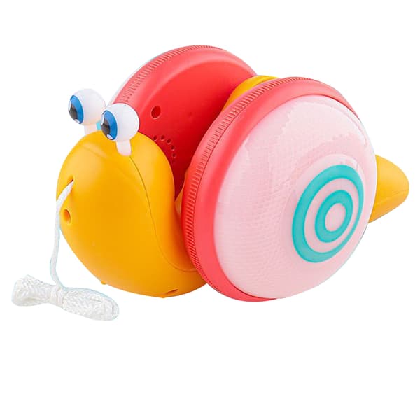 Babysnigel dragleksak med ljus och ljud, hållbart ABS-material, lämplig för 1-3-åringar, orange