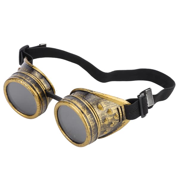Vintage Steampunk ABS retrotyyliset lasit irrotettavilla linsseillä juhliin, pronssi