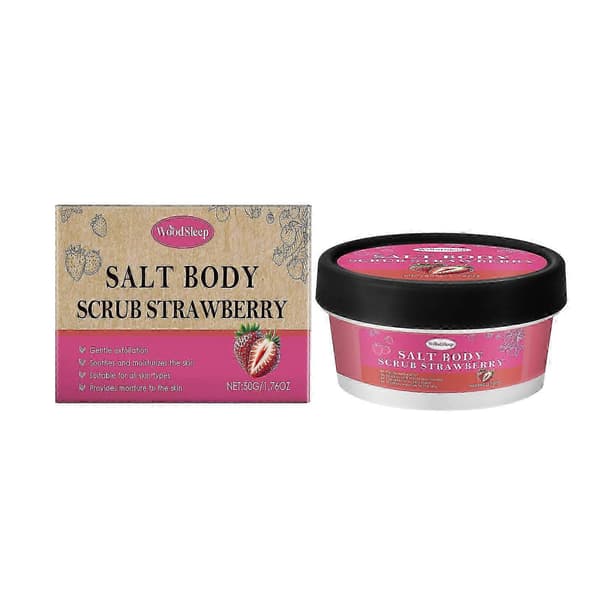 Jordbær Body Scrub - Renser dybt, eksfolierer med havsalt, efterlader huden blød og fast