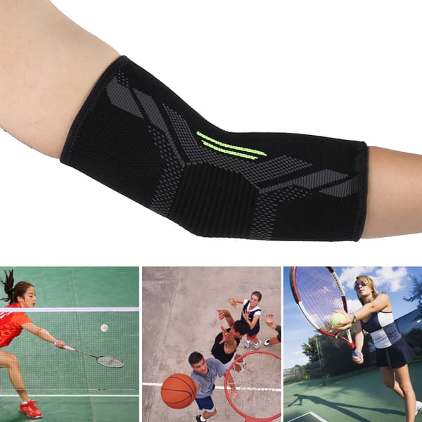 2 stk. åndbare elastiske nylon albuebeskyttere til afbalanceret trykbeskyttelse i konkurrencesport