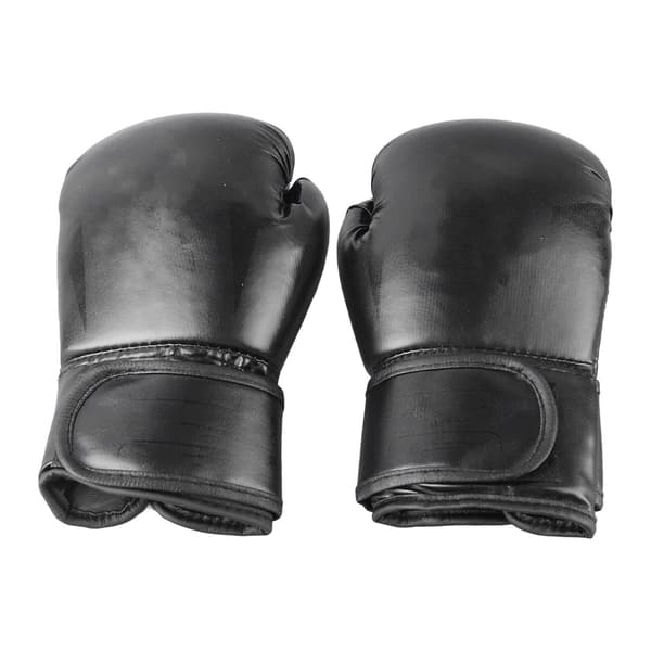 Svarta 8oz boxhandskar, bekväma PU-säckhandskar, säker passform, boxningstillbehör