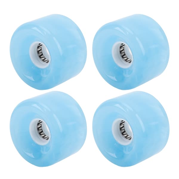 4 stk. gennemsigtige PU skateboardhjul med flash 78A til longboard skateboard blå