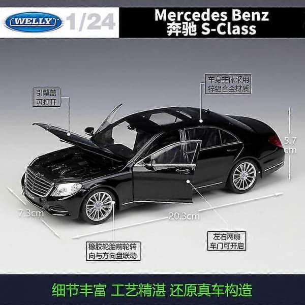 WELLY 1:24 Mercedes-Benz S-Klasse trykstøbt modelbil