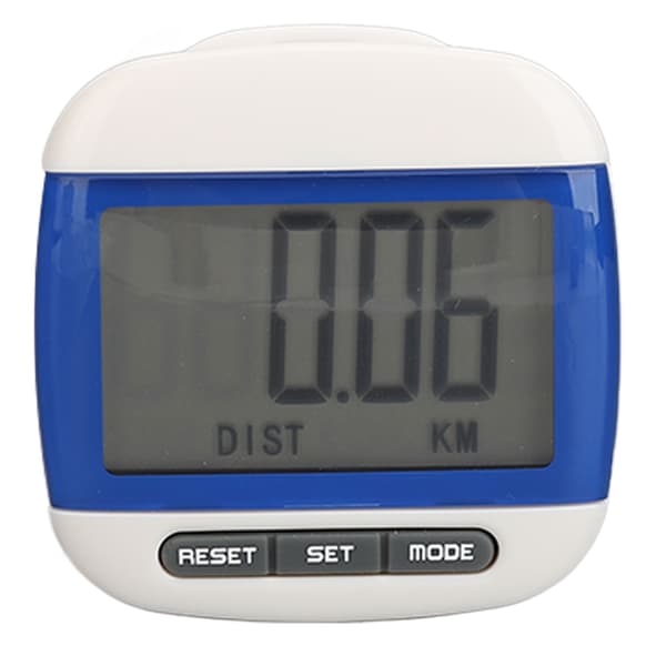 Skritteller for turgåing med stor LCD-skjerm, skritteller, kalorier, avstand, blå klips
