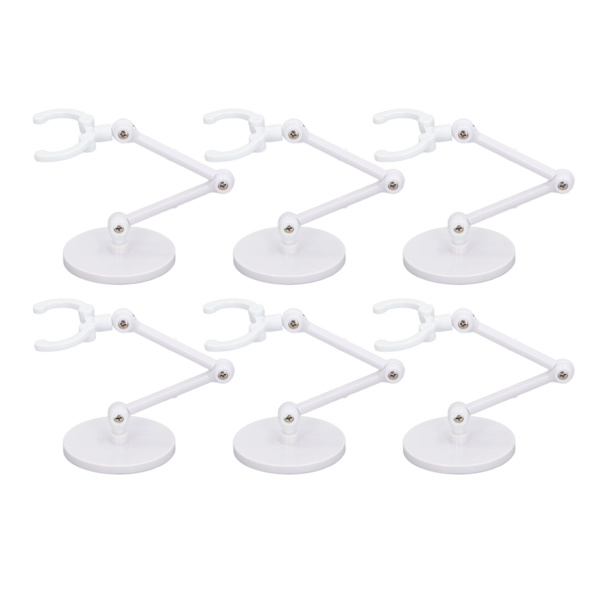 10 sæt standere til 6-tommer actionfigur minidisplays, hvid plast