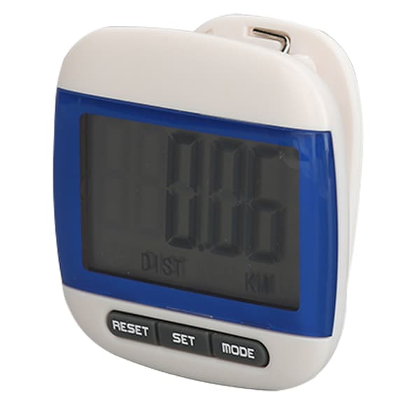 Skritteller for turgåing med stor LCD-skjerm, skritteller, kalorier, avstand, blå klips
