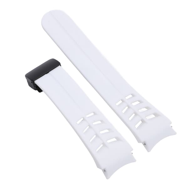 Silikone armbånd til Galaxy Watch 7 6 5 4 44mm med foldbart magnetspænde og quick release, hvid.