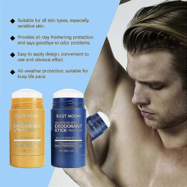 Antiperspirant og deodorantstift, langvarig svedkontrol, unisex, velegnet til flere områder.