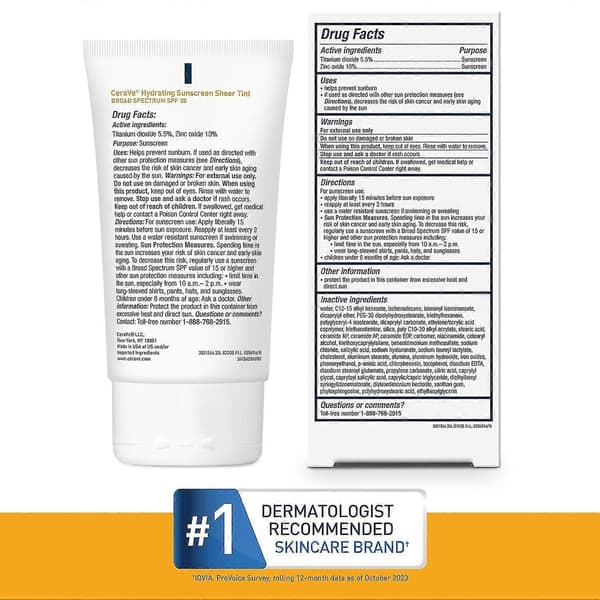 Kaksi kosteuttavaa mineraaliaurinkovoidetta SPF 30, sävytetyllä efektillä.
