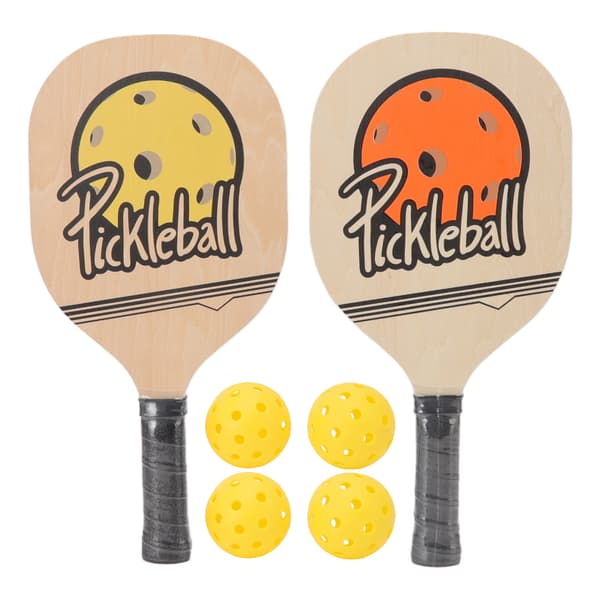 Træ Pickleball Paddle Sæt til Begyndere med Bolde og Opbevaringstaske
