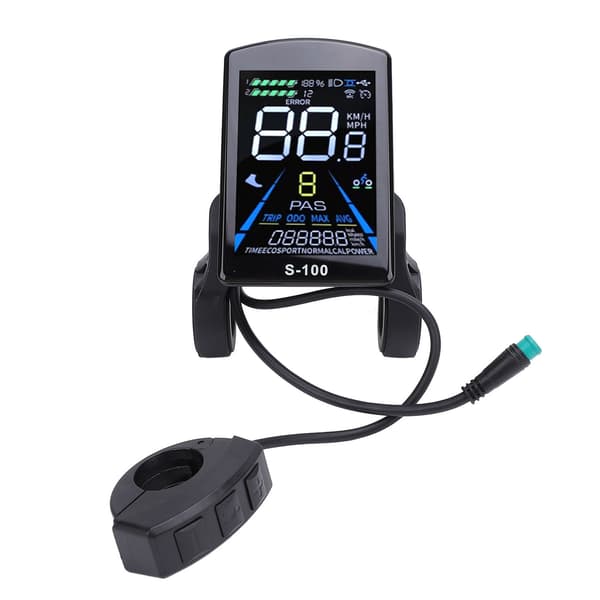 Universal 24V-72V elektrisk cykel LCD-panel med 5-bens stik, vandafvisende, til 22,2 mm styr