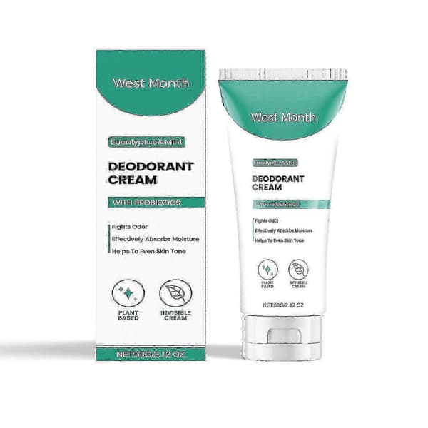 Naturlig probiotisk antiperspirantkräm - Eukalyptus- och mintdoft, bekämpar effektivt lukt.