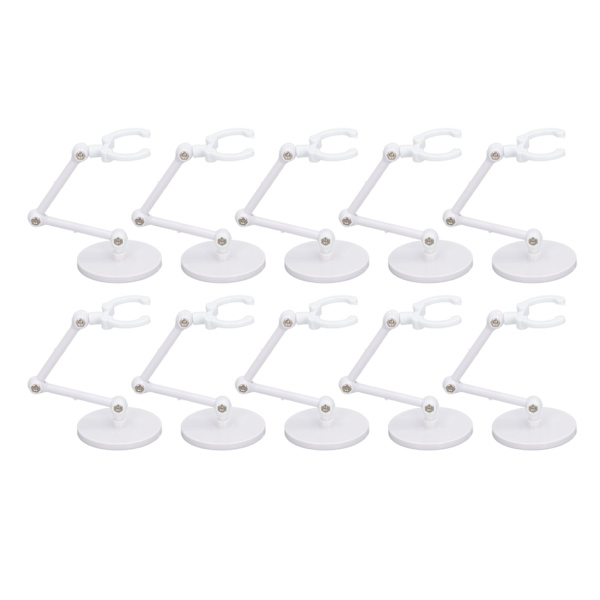 10 sæt standere til 6-tommer actionfigur minidisplays, hvid plast