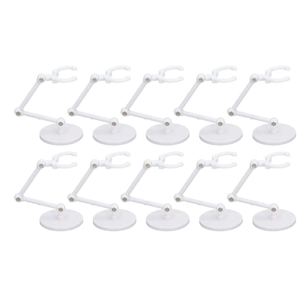 10 uppsättningar stativ för 6-tums actionfigur-minidisplayer, vit plast